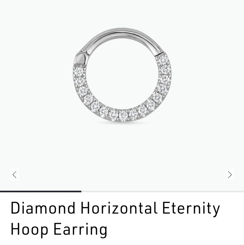 Maria Tash Diamond Horizontal Eternity Hoop White Gold 8mm